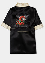 Reverse back with large multicoloured dragon embroidery 